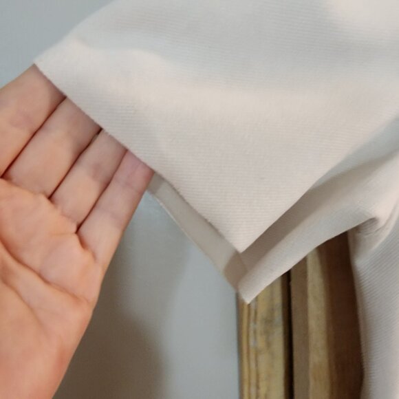 Zara Short Sleeve Shift Dress with Gold Button Pockets Raw Hem Women’s XL Beige - Picture 3 of 6